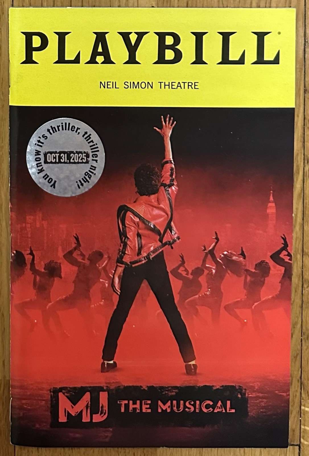MJ The Musical Playbill With Special 2025 Halloween Sticker