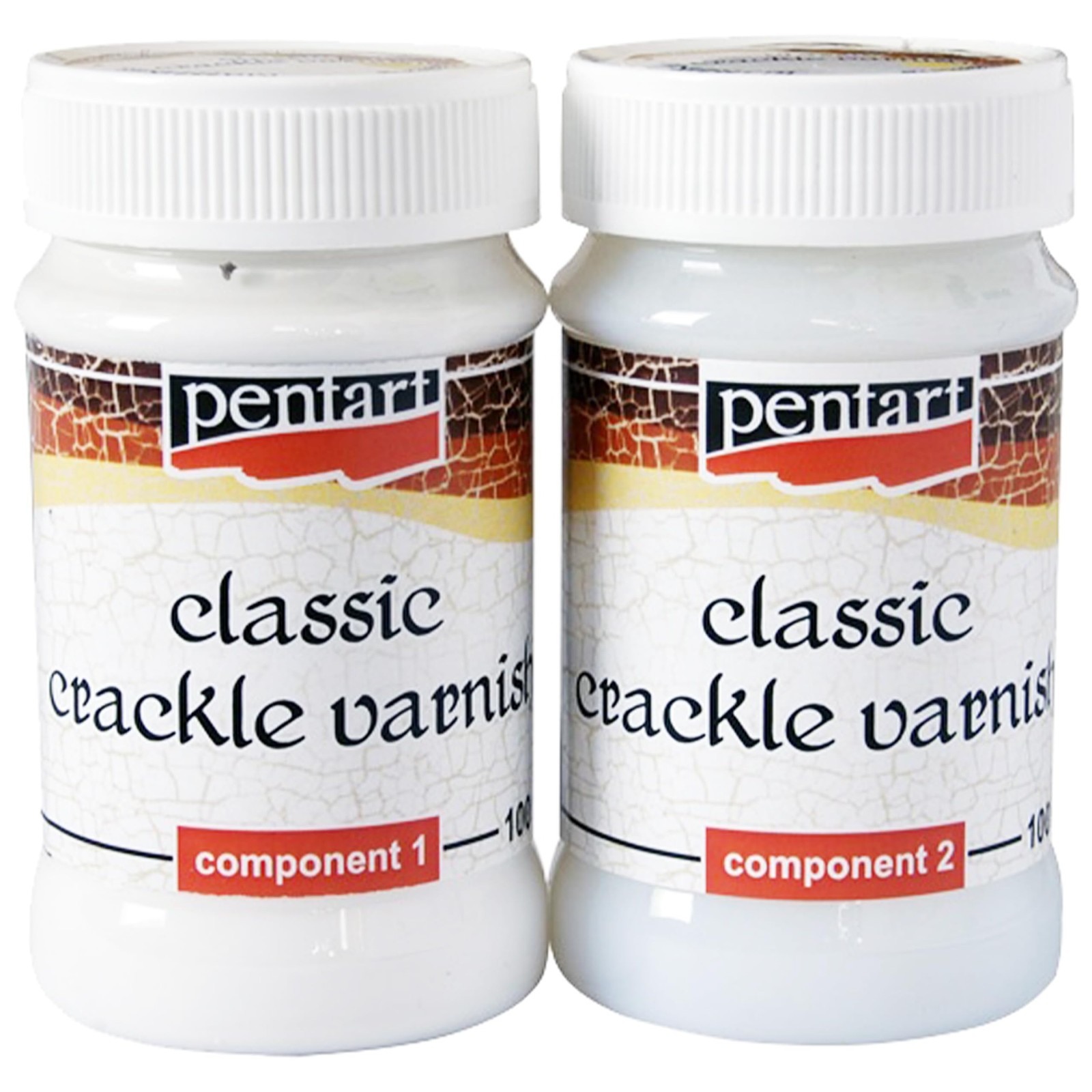 Pentart Crackle Varnish, Classic, 2 Components, 100 ml Set, one