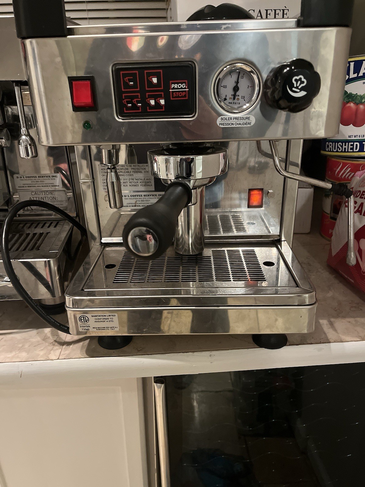 Wega Commercial Espresso Machine Silver Hot Water Faucet Removable Drip Tray