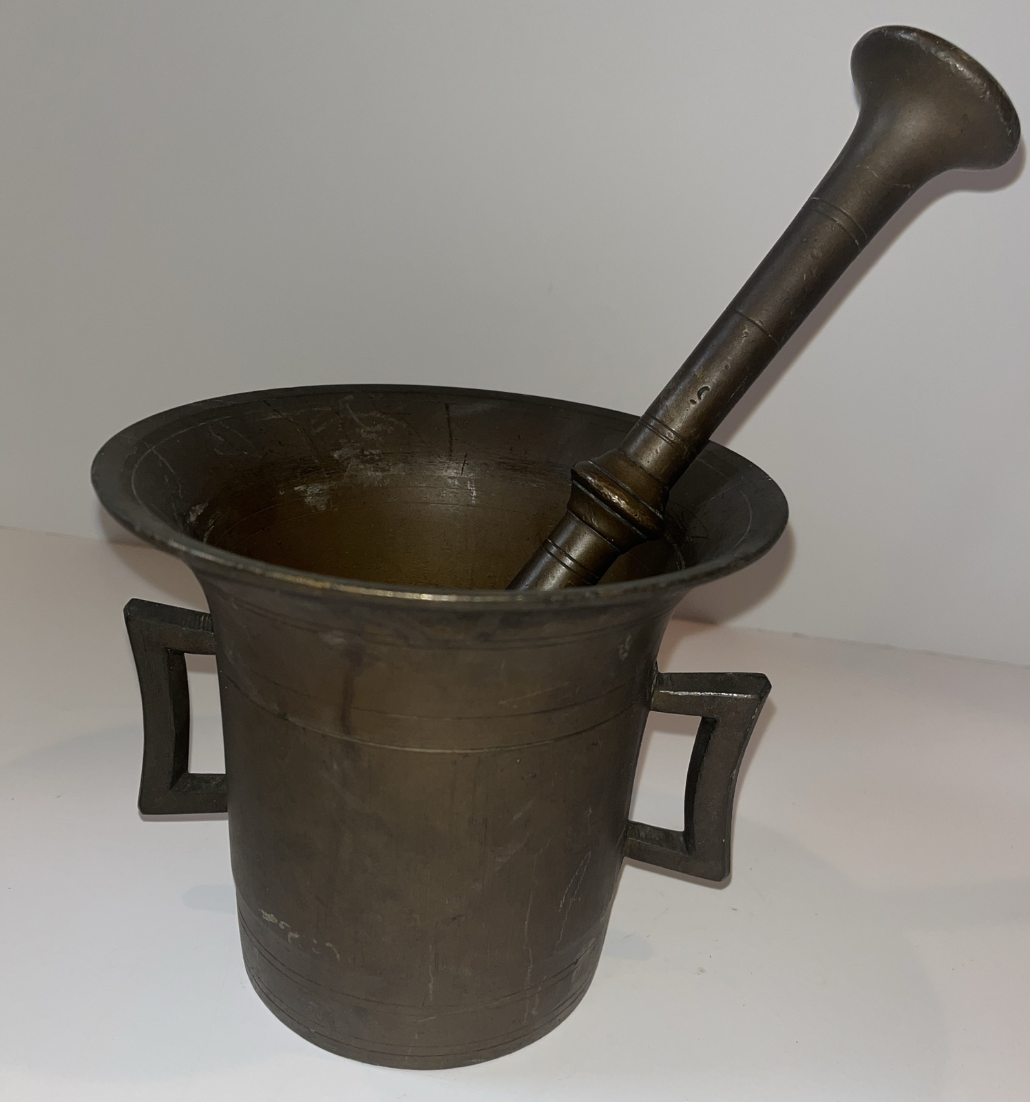 Mortar & Pestle Brass Apothecary Spice Herb Grinder Large Heavy