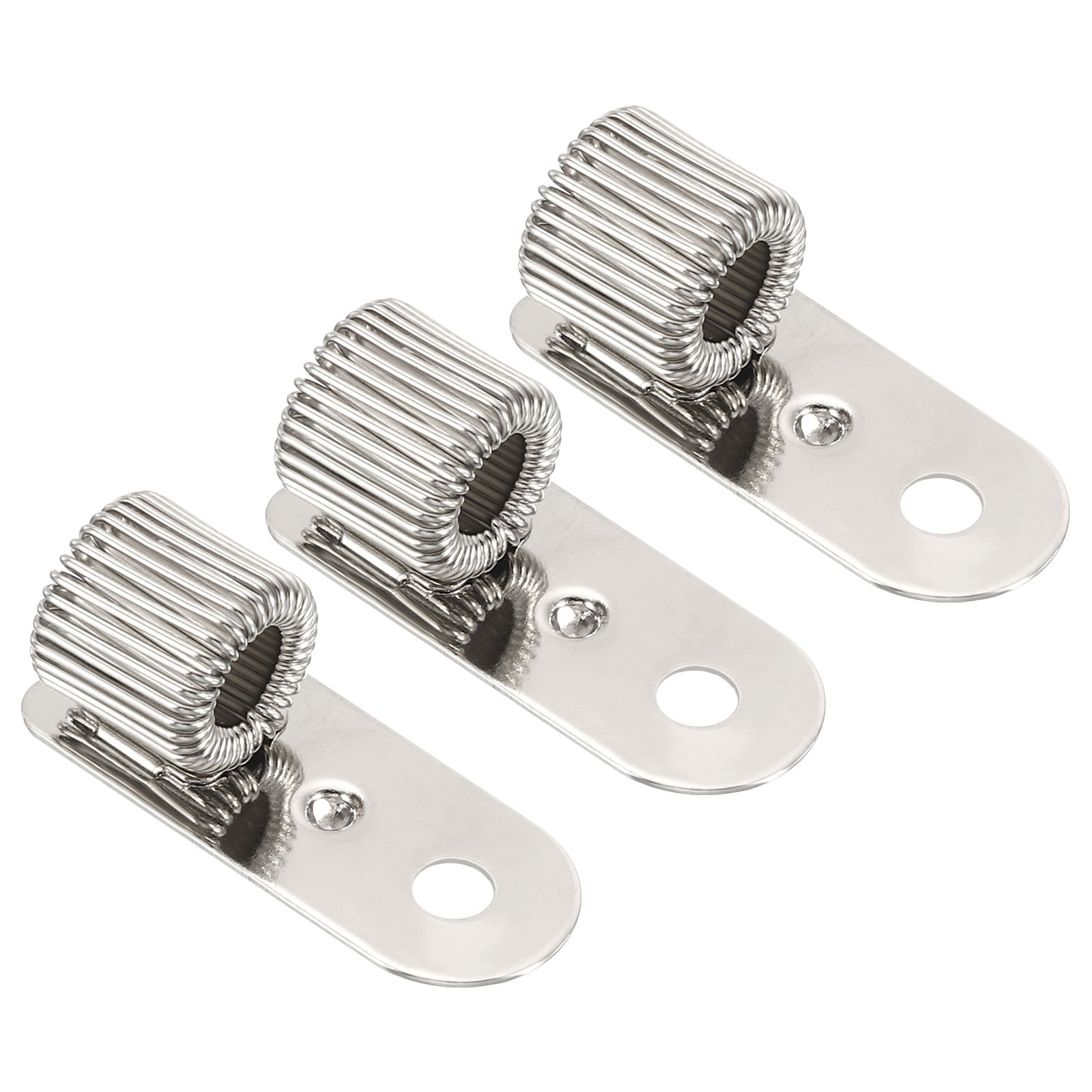 Clip Holder Pen, 3pcs Portable Metal Single Spring, Silver