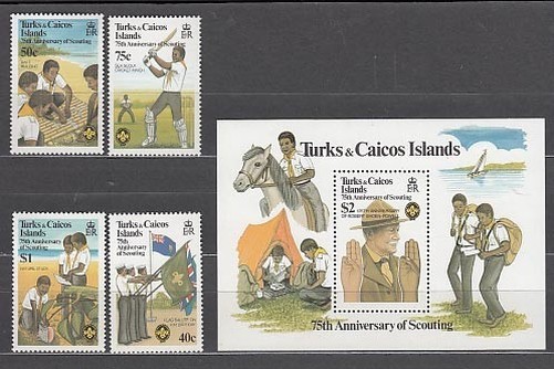 Turks and Caicos - Mail Yvert 575/8+H,37 ** Mnh Scoutismo