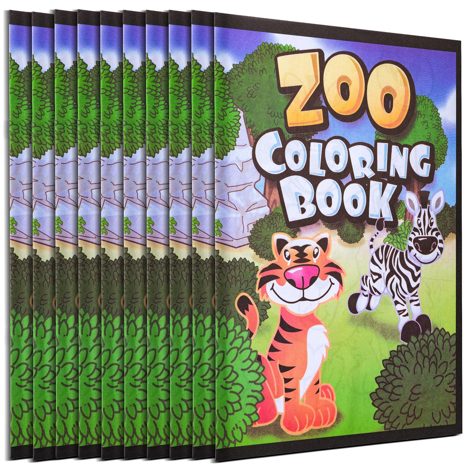 18Pcs Zoo Animal Coloring Books Bulk for Kids - 9"x11" 18-Pack, White 