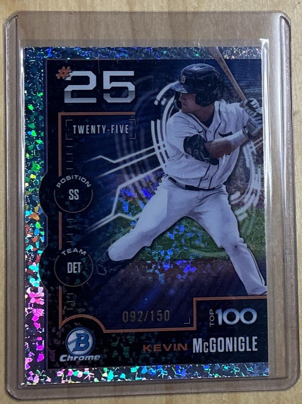 2025 Bowman Top 100 Chrome Kevin McGonigle #BTP-25 Diamond Refractor /150 RC SP