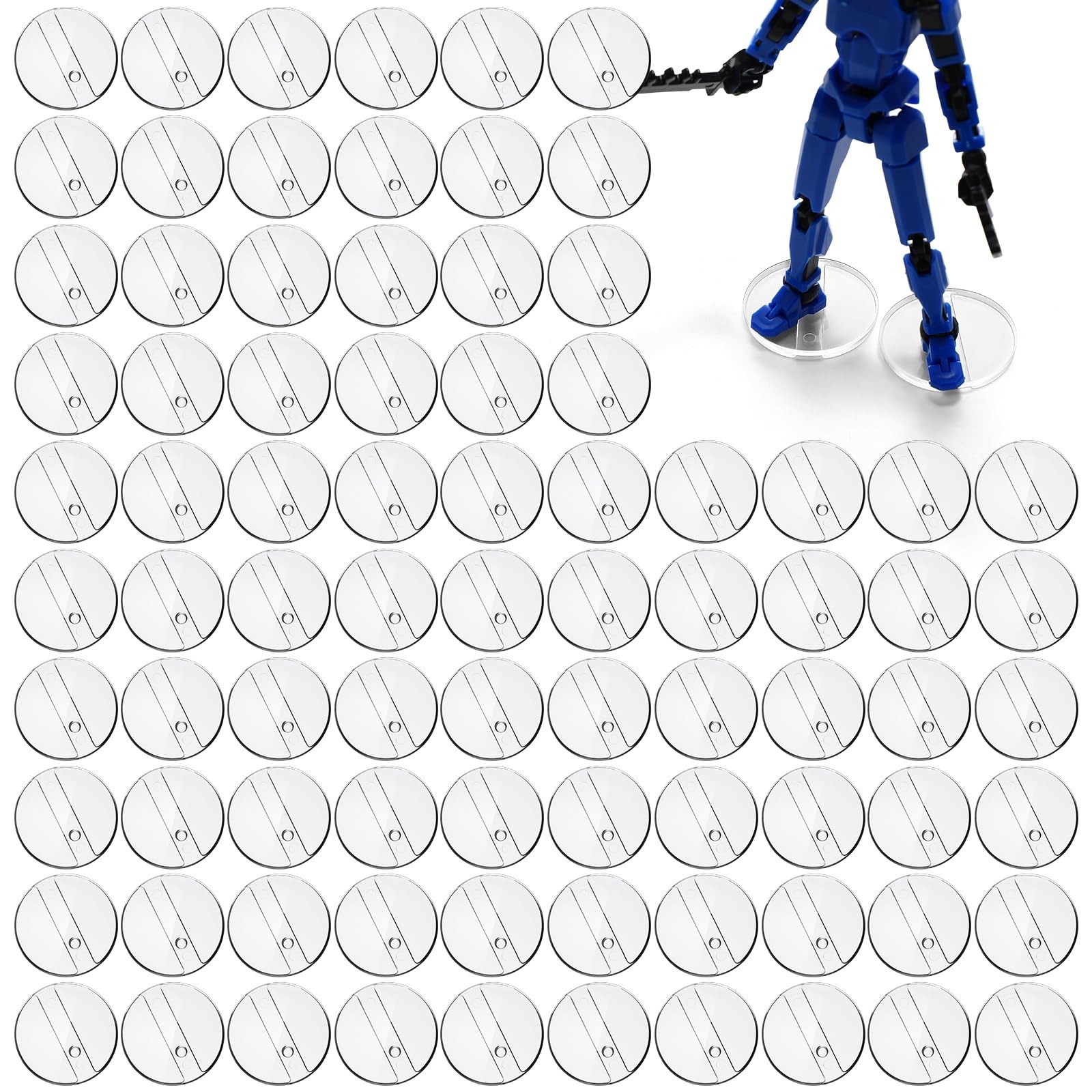 100 Pcs Action Figure Stand for Most 6 Inch Clear Plastic Display Feet Holder...