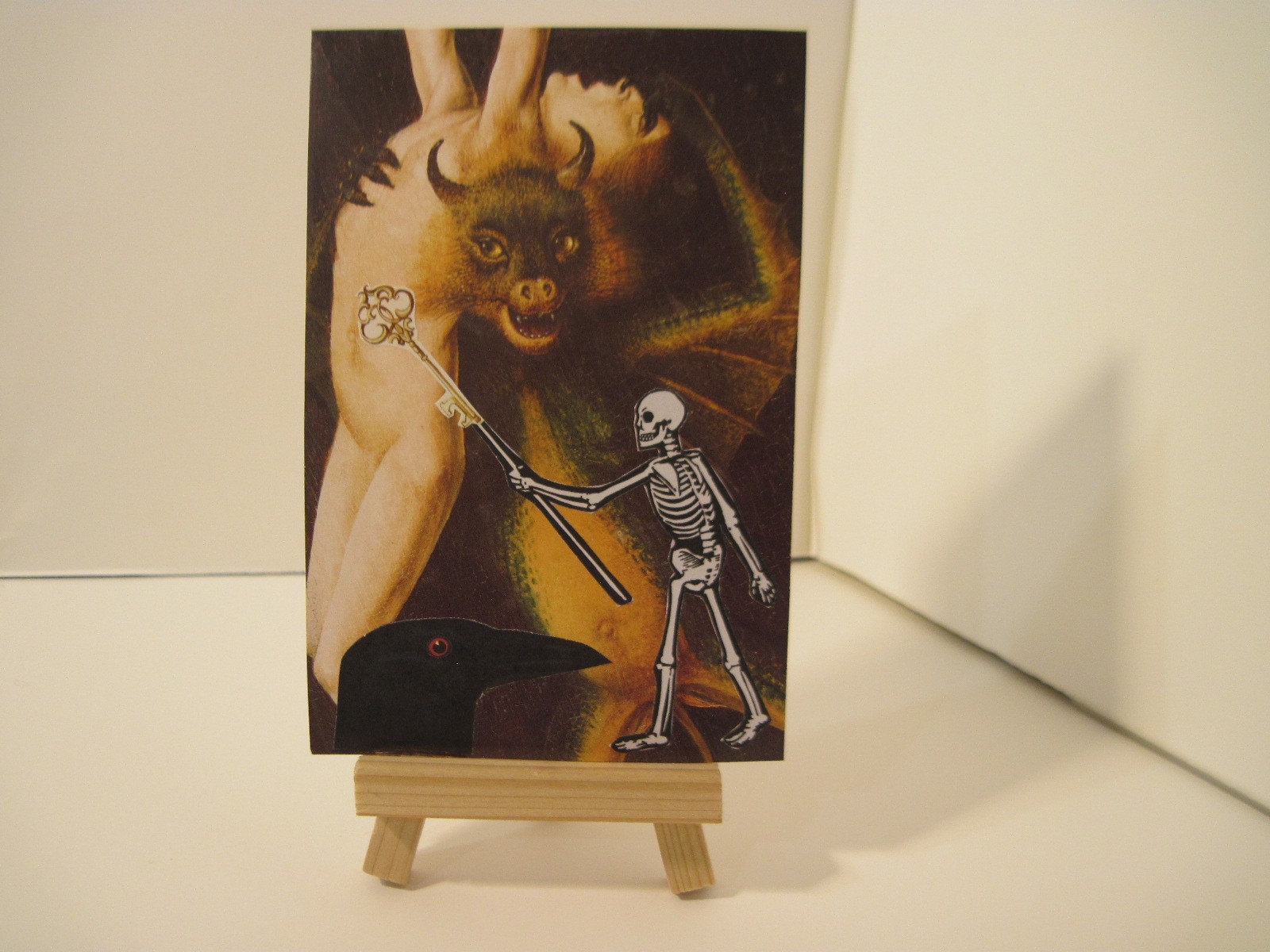 purgatory Original Collage 4 x 6 inch art Outsider Avant-Garde Gothic Brut