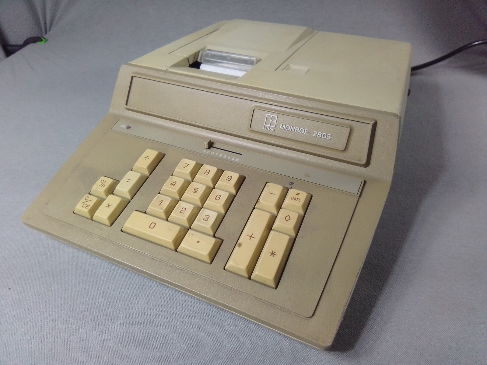 Litton Monroe 2805 Calculator  Reciept Printer Tested & Working W Power Cord