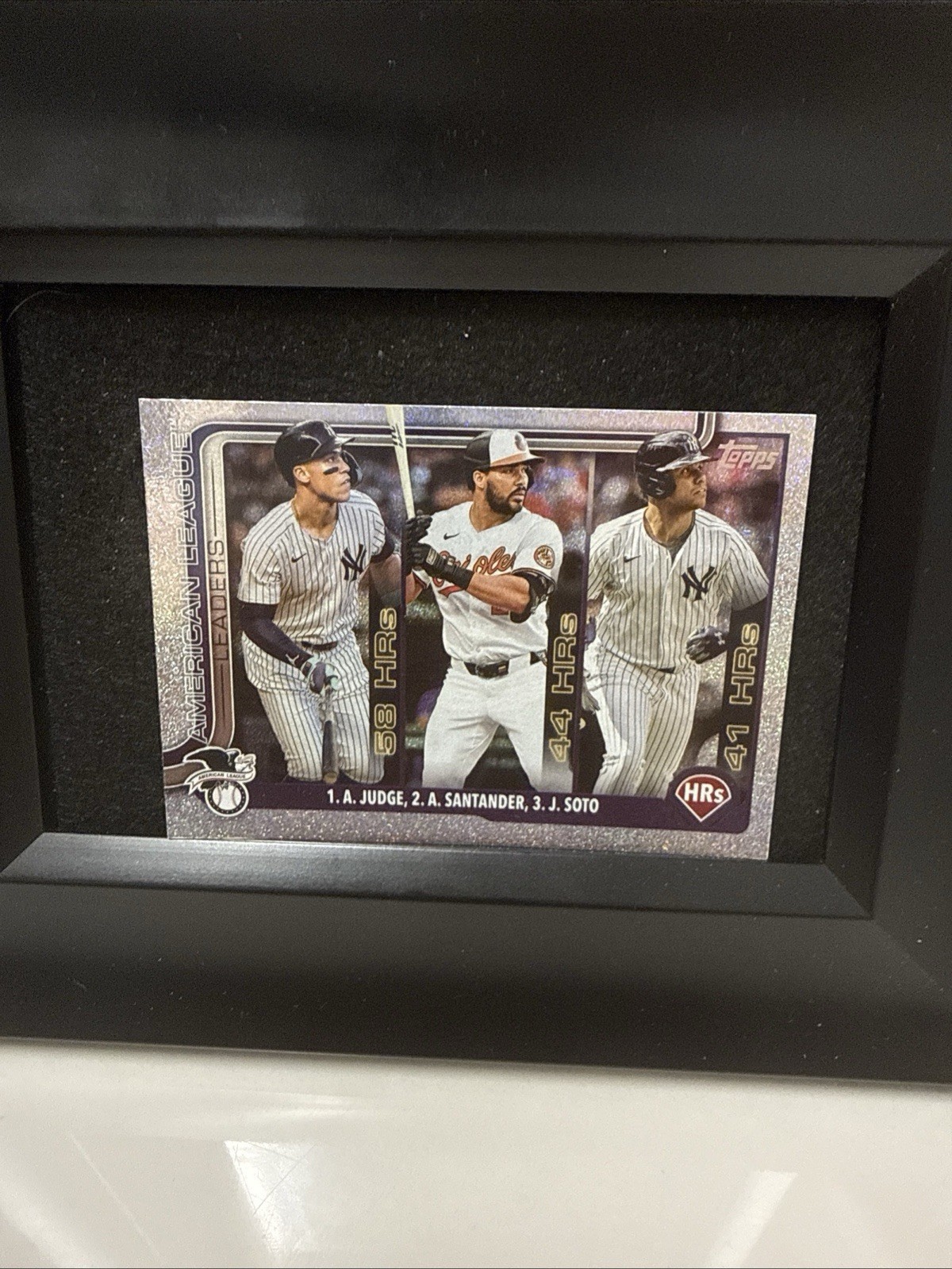 Topps Series One Sandglitter  #79 HR Leaders Aaron Judge, Juan Soto, Santander