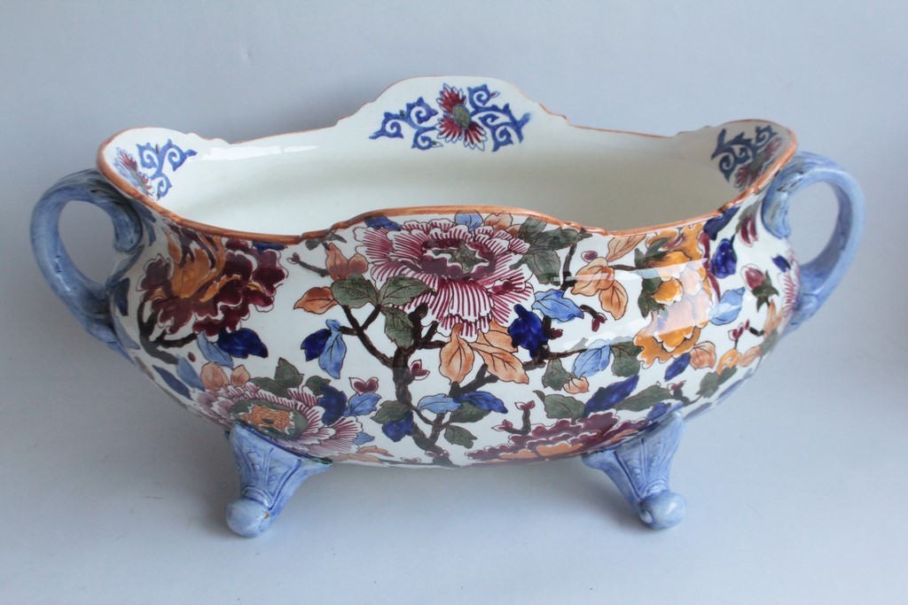 Gien ceramic planter, Peony design, 1960 (73774)