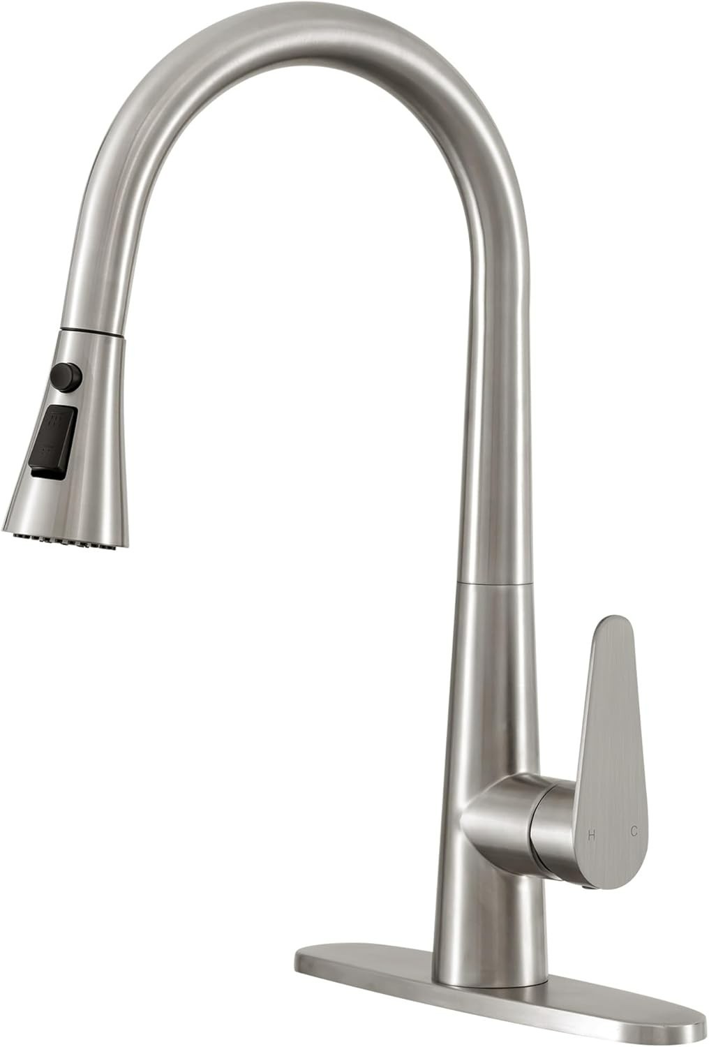 Kitchen Faucet Pull Down Sprayer Single Handle Sink Faucet High Brushed Nickel