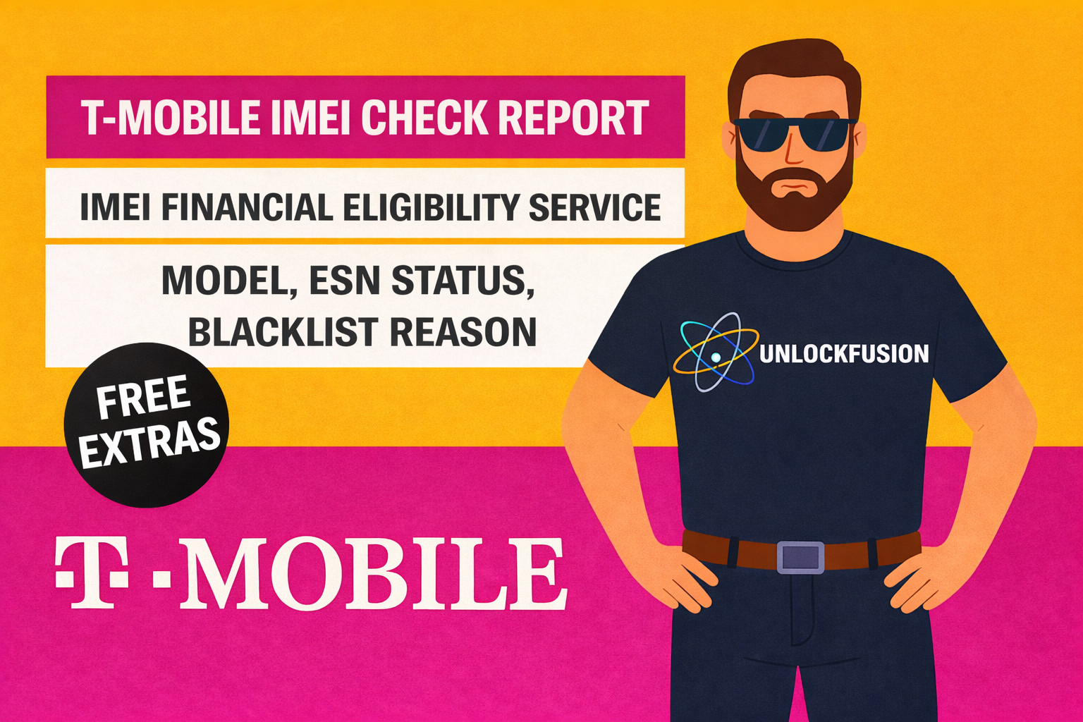 T-mobile info Check Report - IMEI Financial Eligibility Service + FREE EXTRAS