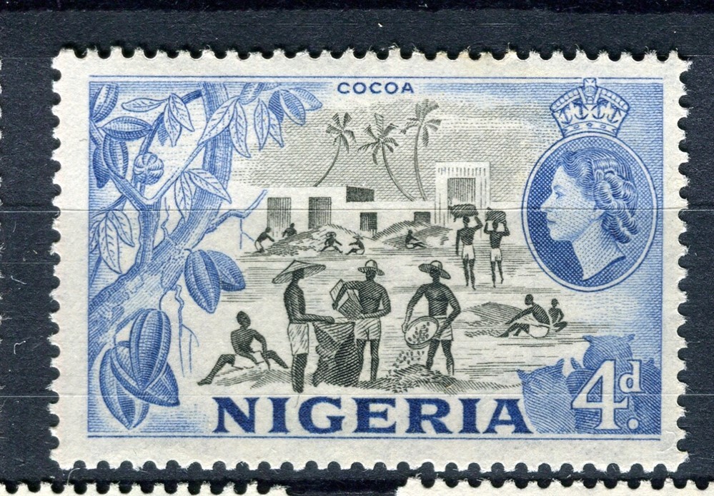 NIGERIA; 1953 early QEII Pictorial issue MINT MNH Unmounted 4d. value