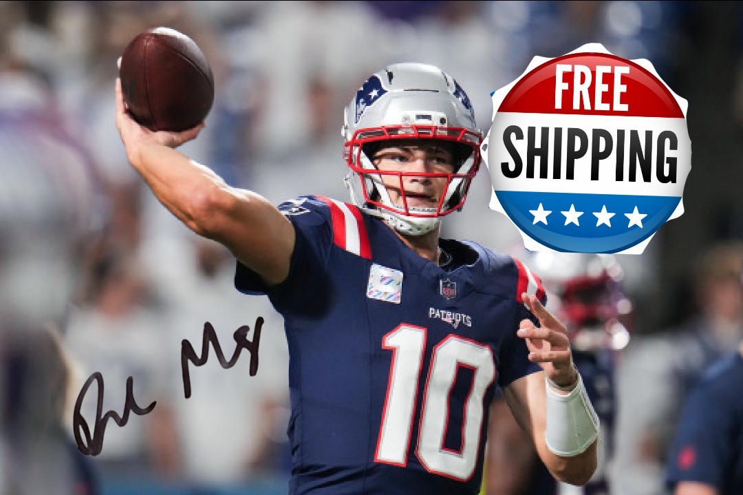 Drake Maye QB Patriots REPRINT 8X10 PHOTO AUTOGRAPHED SIGNED FREE SHIPPING