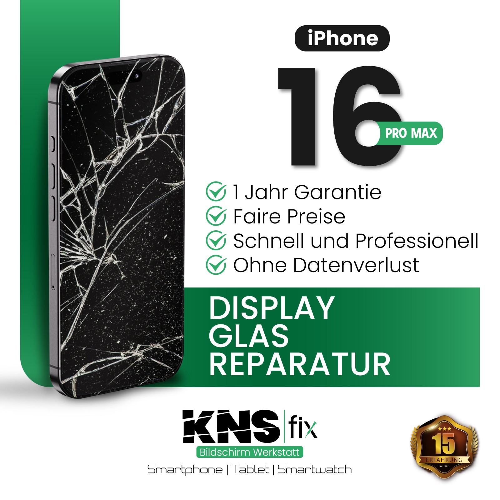 Apple IPHONE 16 Promax Display Front Glass Repair Exchange Eb 24 Hours