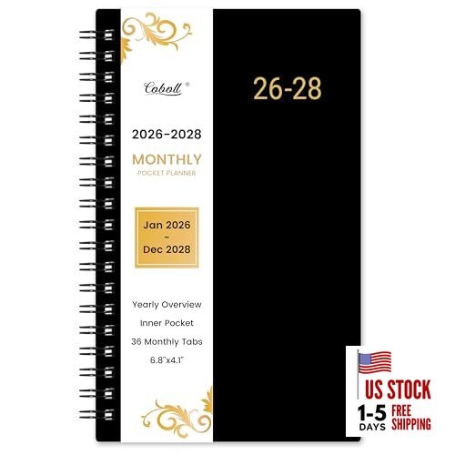 2026-2028 Pocket Calendar/Planner - 3 Year Monthly Pocket Planner 2026 Small