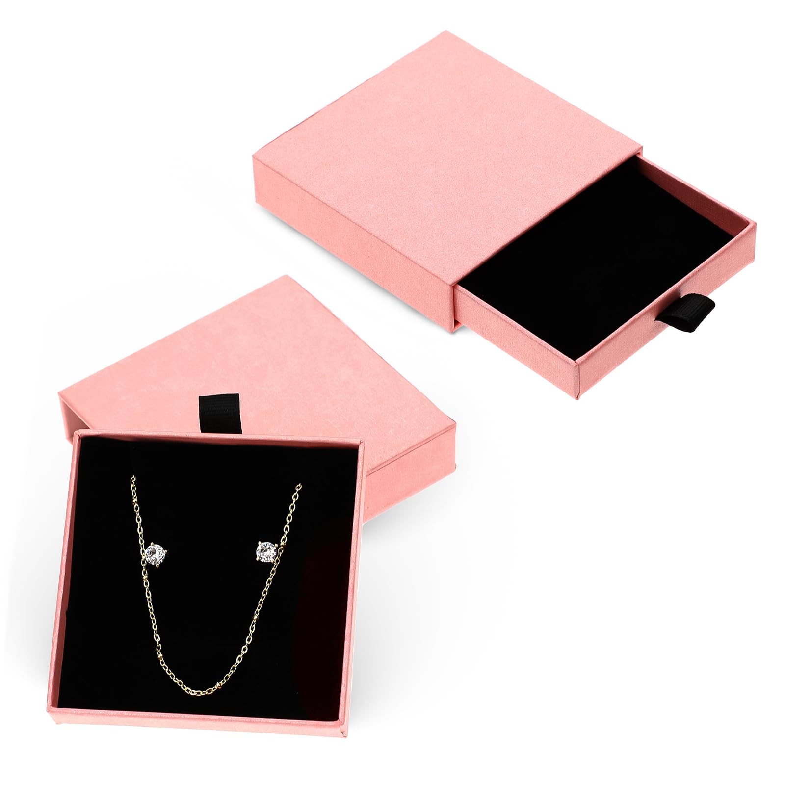2Pack Jewelry Gift Boxes Cardboard Jewelry Box, 3.15x3.15x0.79 in Small Gift ...