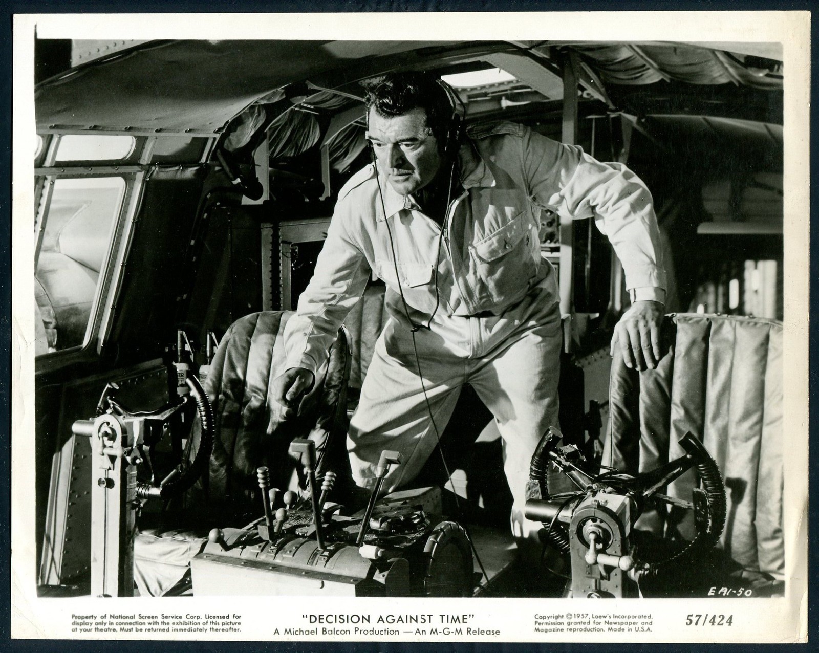 JACK HAWKINS in Decision Against Time '57 COCKPIT AIRPLANE