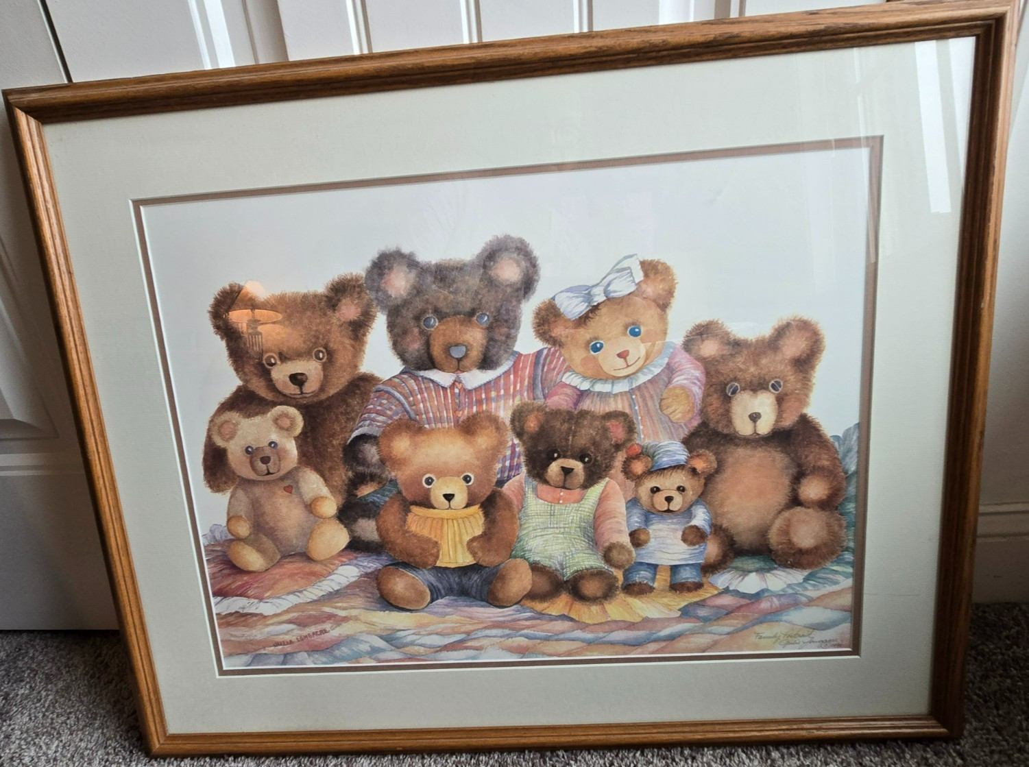 Bears Family Portrait, framed print, 28.5" x 22", Julie Longacre artist