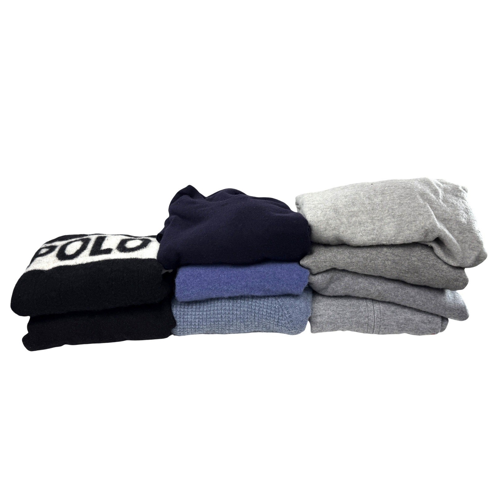 Lot of 9 100% Cashmere Fabric Cutter Craft Upcycle Gray Blue Black Flawed ~5lbs