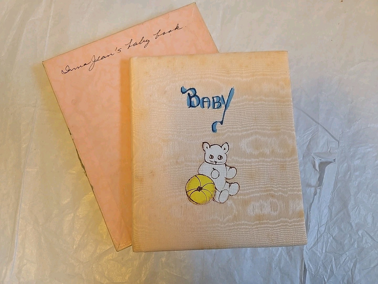 1930s Baby Keepsake Book W/ Box Filled Out Vtg Photos 