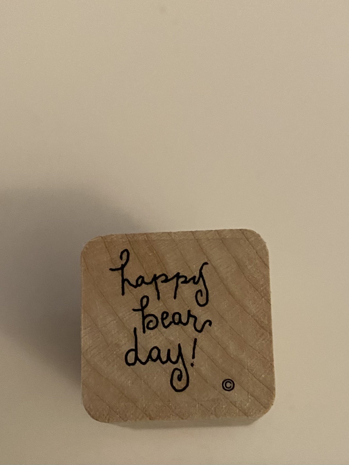 New DOTS Happy Bear Day Wood Mounted Rubber Stamp RS81