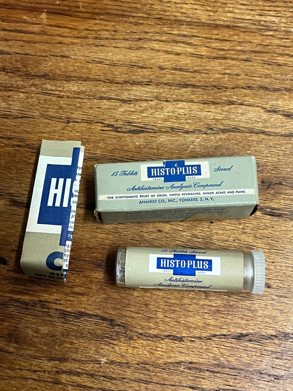 Vintage 1950's HIST-O-PLUS Antihistamine TABLETS~Unused!~ANAHIST Inc