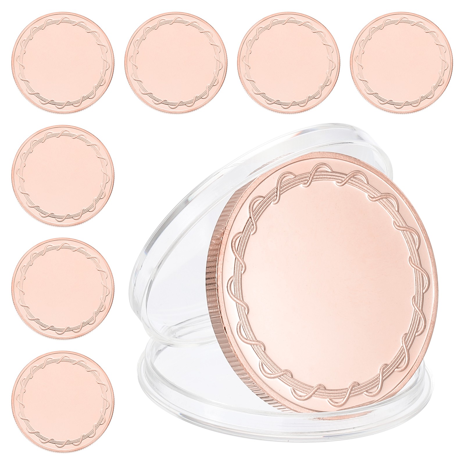 8pcs Blank Coins for Engraving, 40mm Coin Blanks Blanks Polished, Rose Gold