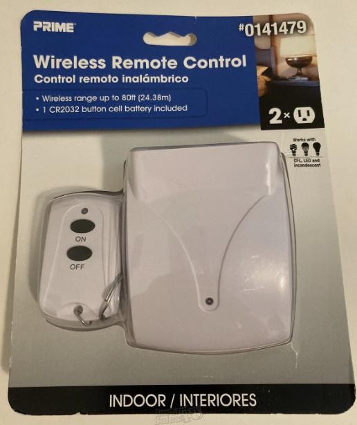 NEW SEALED Prime Wire & Cable TNRC21 1 PK 2-Outlet Wall Tap With Remote