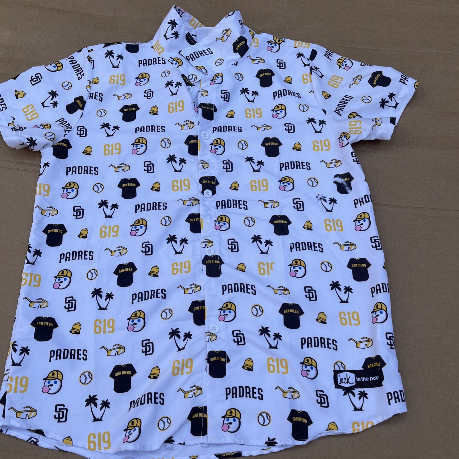 San Diego Padres Shirt Mens Large  MLB Baseball Button Up 619 Jack in the Box