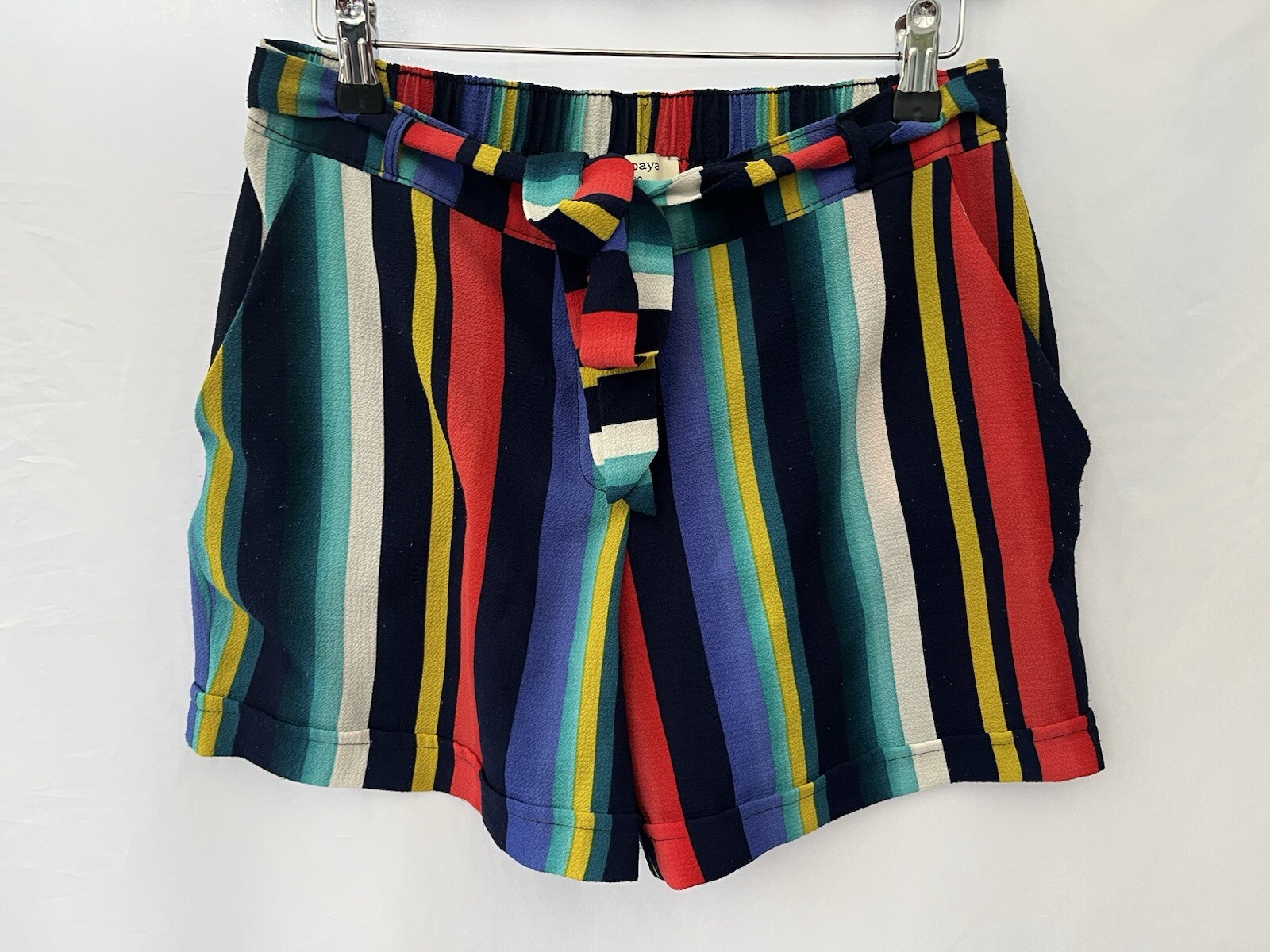 Papaya Womens Striped Polyester Shorts Size 10