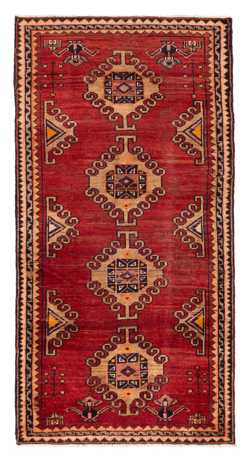 Traditional Vintage Hand-Knotted Oriental Carpet 3'3" x 6'6" Wool Area Rug