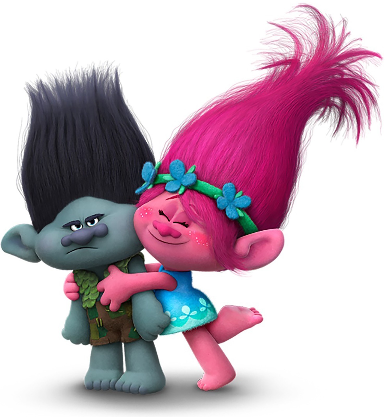 Trolls Branch & Poppy Iron On Transfer - T-Shirt + Light & Dark Color Fabrics #4