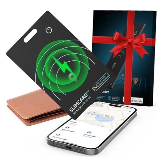 Thin Wallet Tracker, [Apple MFi Certified] Wallet Tracker Card 0.07in Black