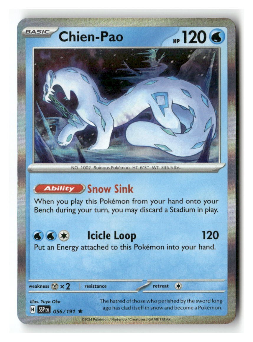 Chien-Pao 056/191 Rare Surging Sparks Pokemon Holo Near Mint