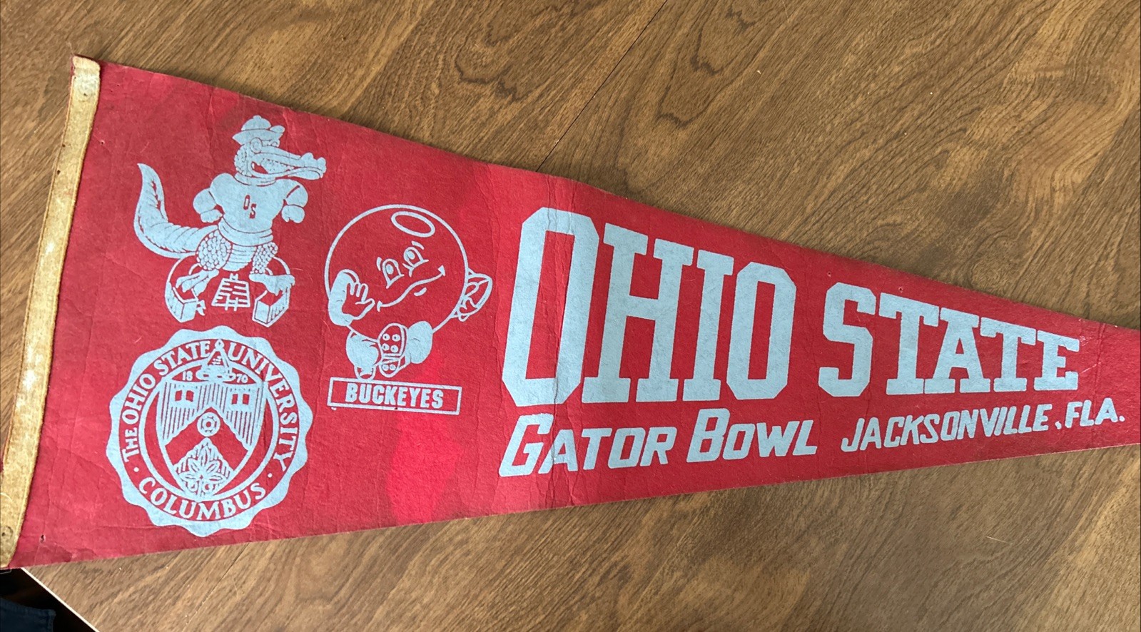 Vintage 1978 Ohio State Buckeyes Gator Bowl Very Rare Pennant Flag Banner NCAA