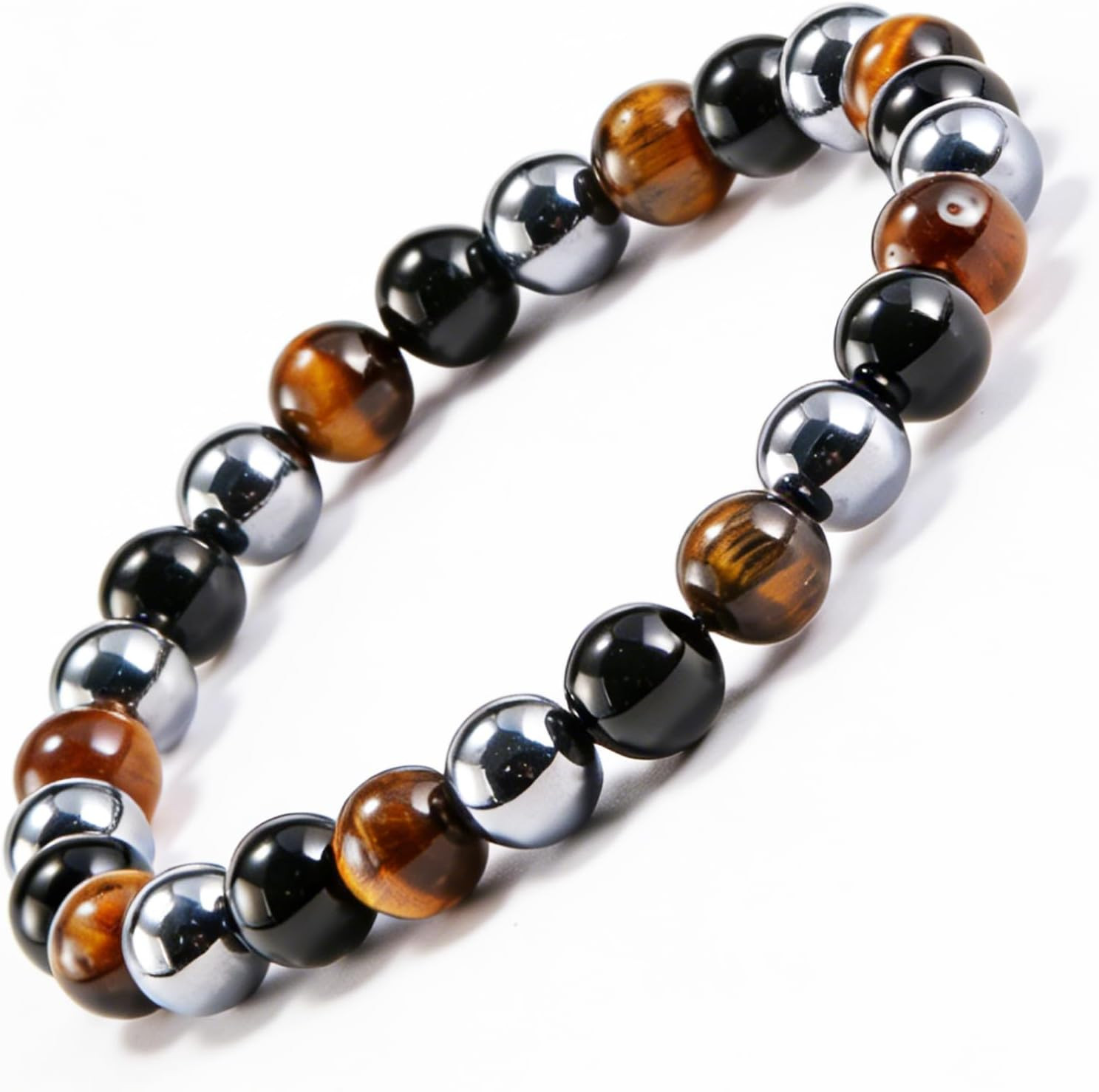 Tigers Eye Bracelets for Men Women Stretch Adjustable Bracelet Natural Tiger Eye