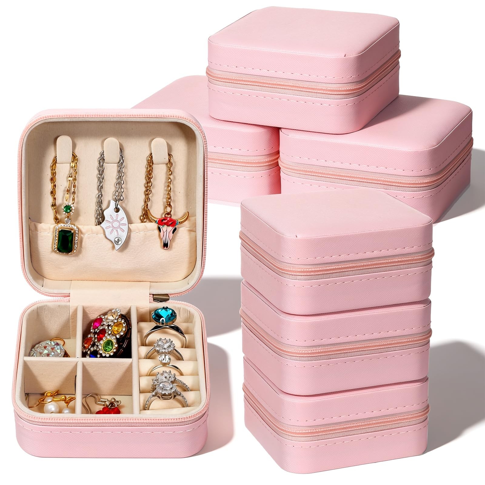 10 Pack Travel Jewelry Box Mini Jewelry Case Bridesmaid Gifts Jewelrys Box, P...