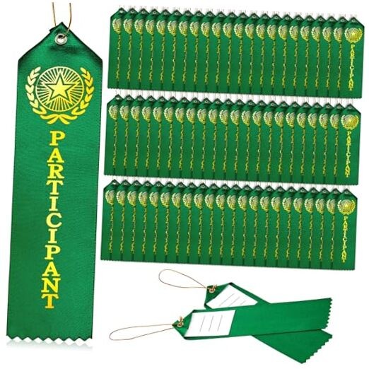 Zonon Pieces Participant Award Ribbons with Event Card, Field Day, 1st Place 90
