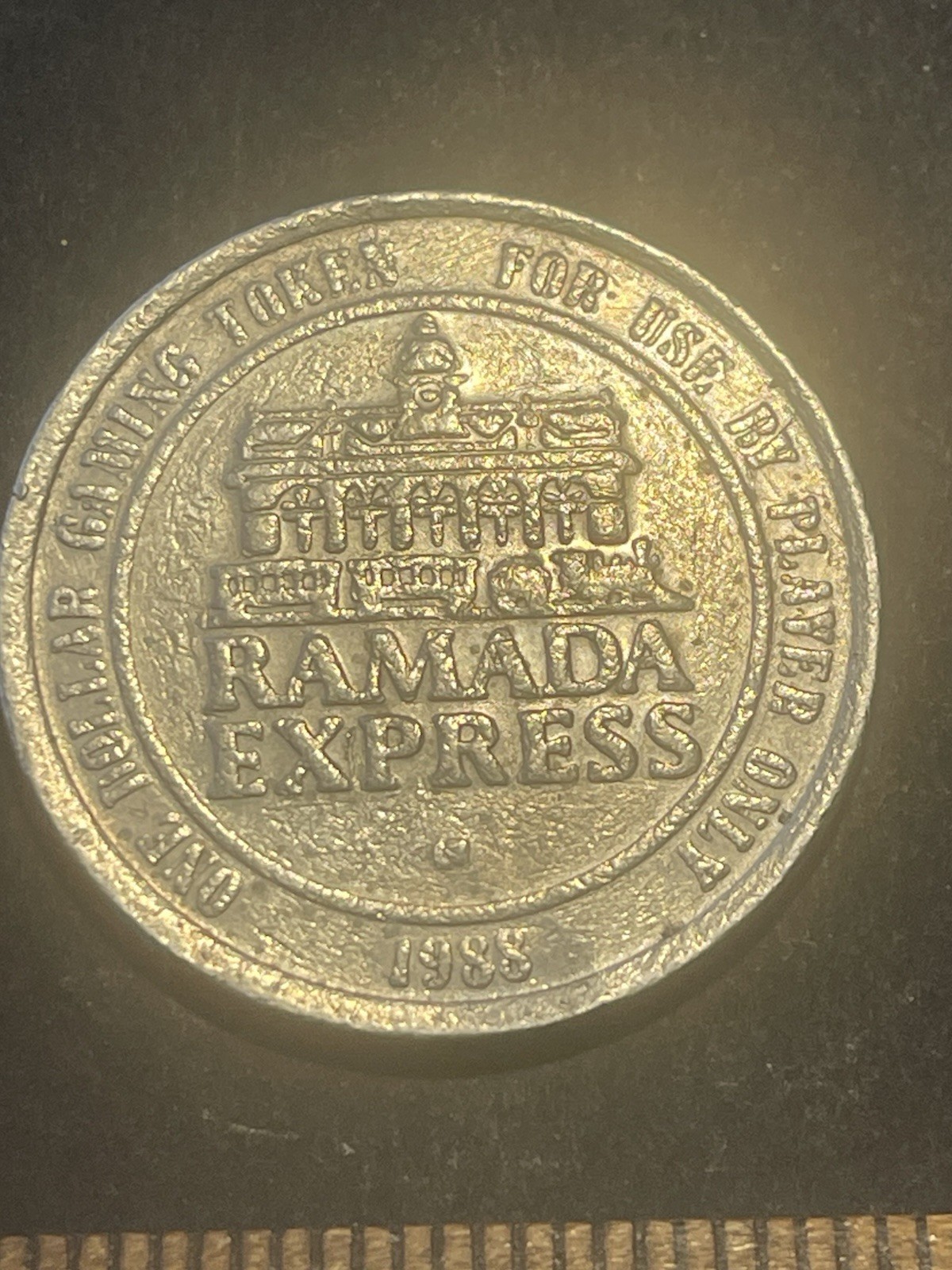 1988 Ramada Express Casino $1 Gaming Token Casino Chip Laughlin Nevada T586