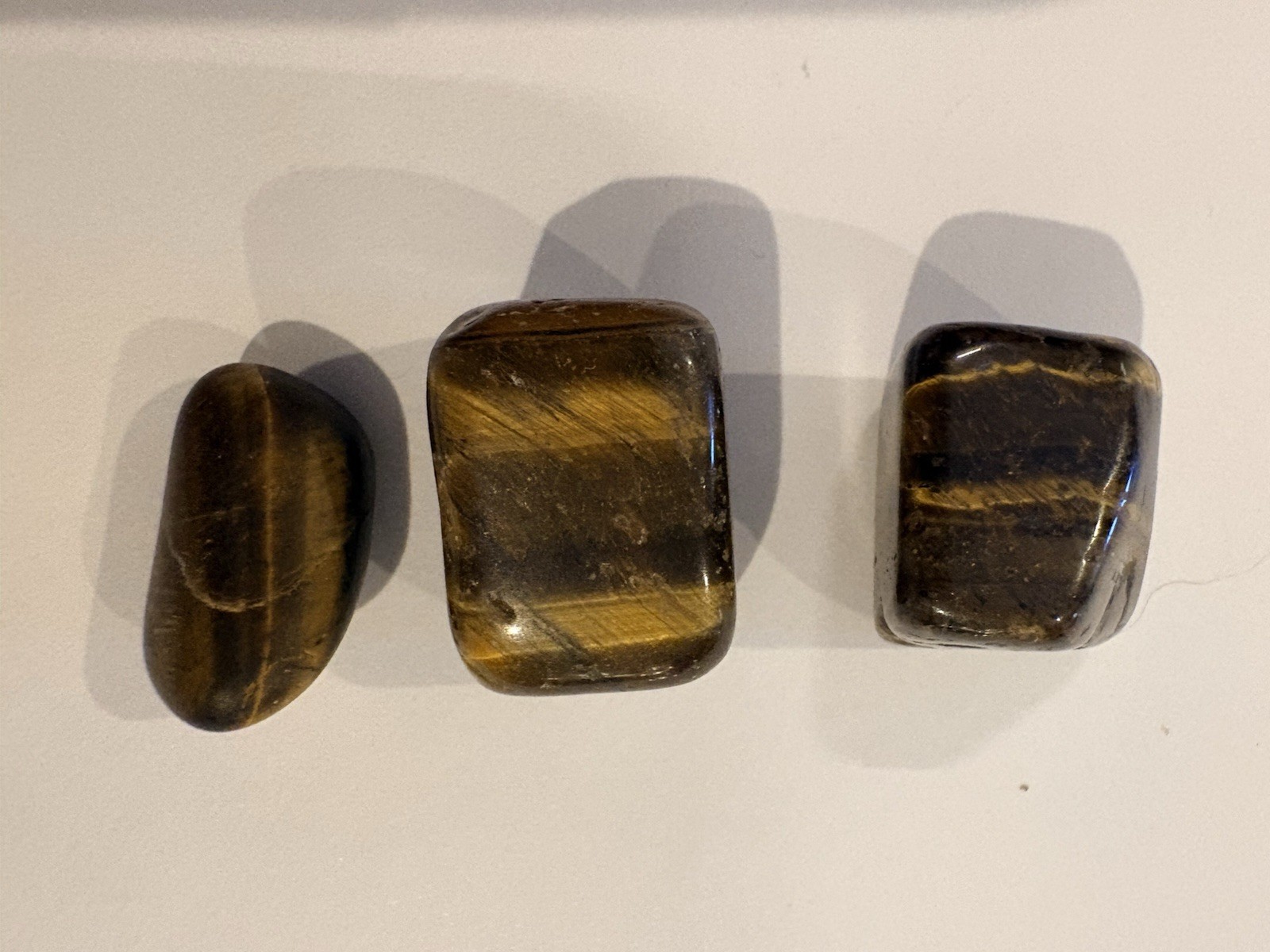 Tiger Eye Polished Worry Stones / Rocks - Size 0.5” to 1” - Lot Of 3
