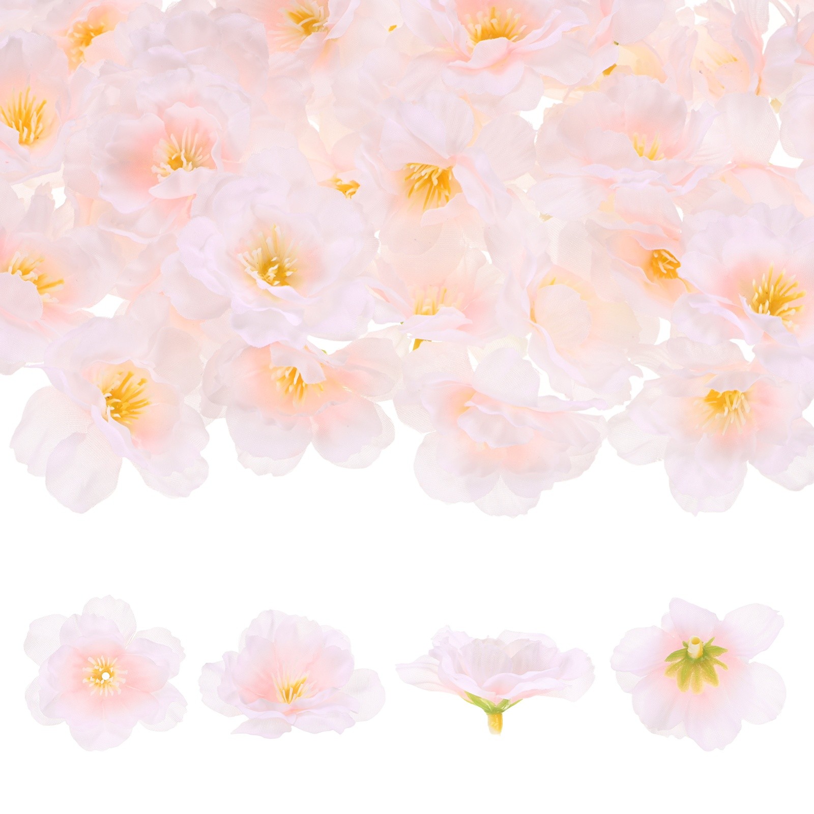 Artificial Flower Heads (2 Inch, Light Pink) 20 PCS - Cherry Silk Flowers