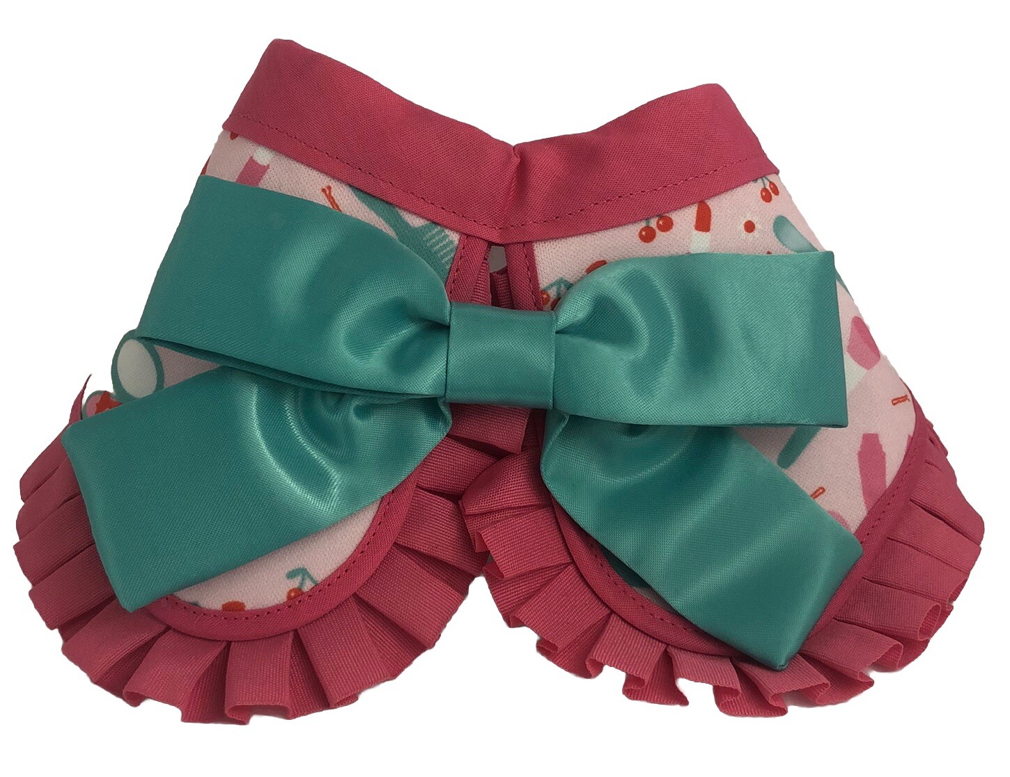 Cute Pink & Turquoise Harajuku Collar W/ Coquette Bow Cosmetics Theme J Fashion