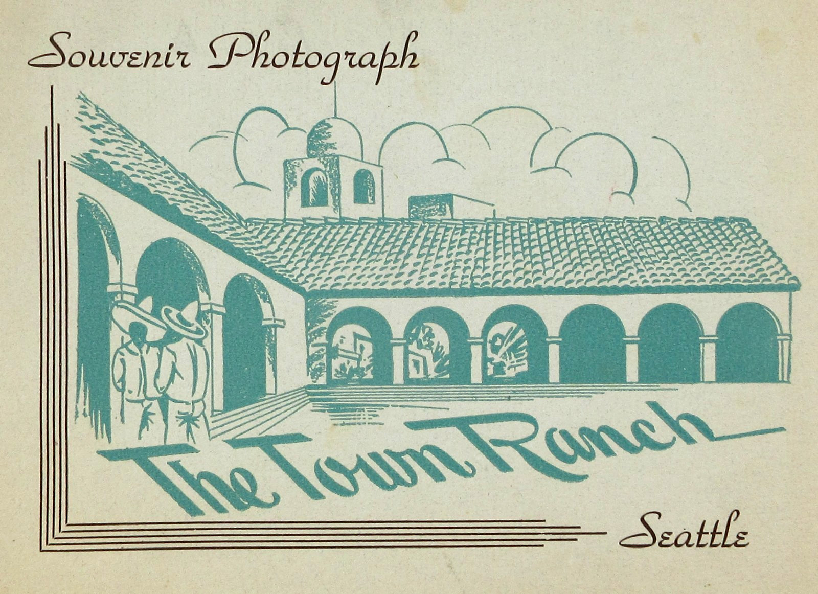 WWII US Navy Sailor WAVES Souvenir Photo Town Ranch Nightclub Seattle WA 1945