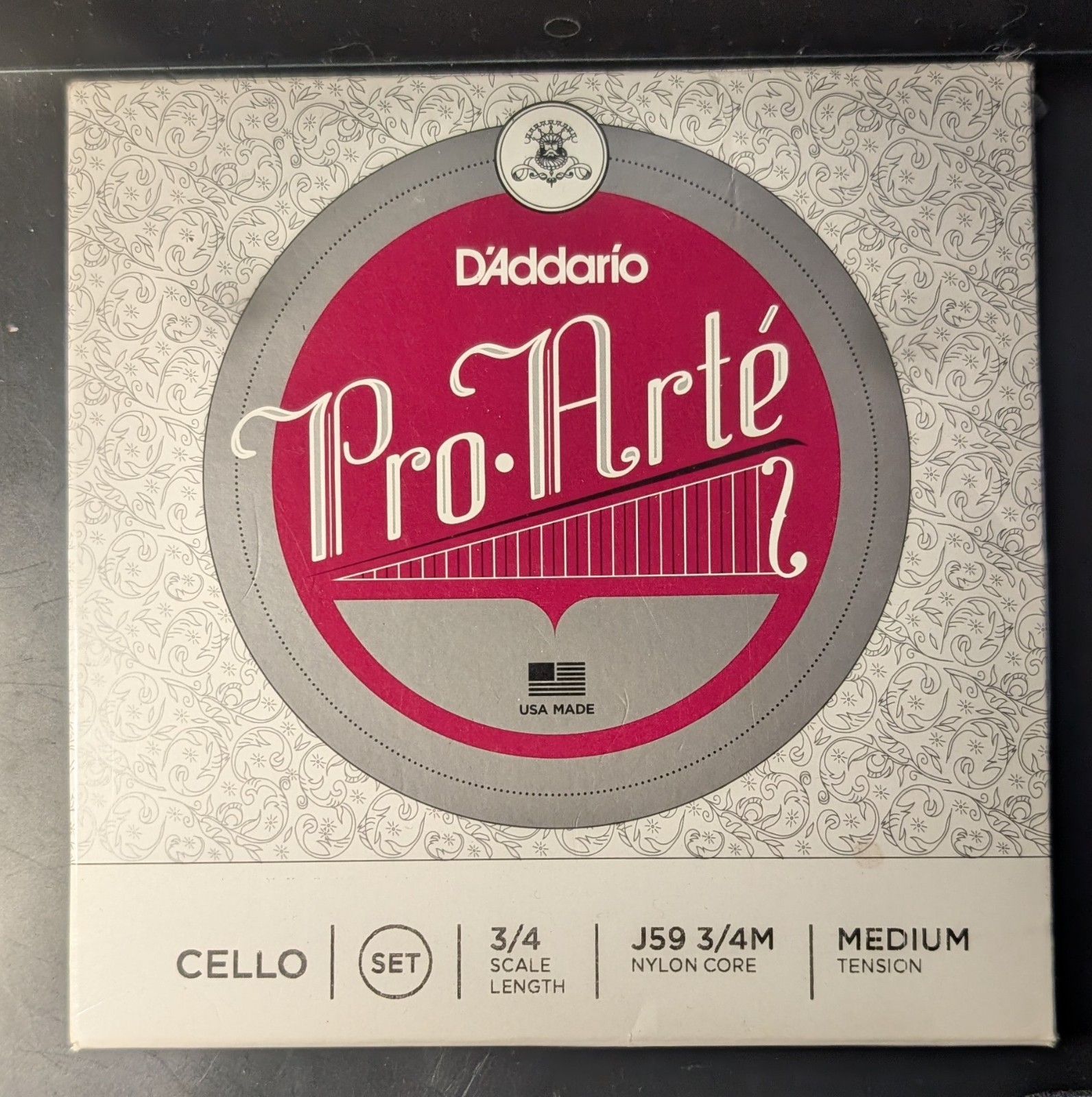 D'Addario Pro-Arte Cello Single D String, 3/4 Scale, Medium Tension J59 3/4M