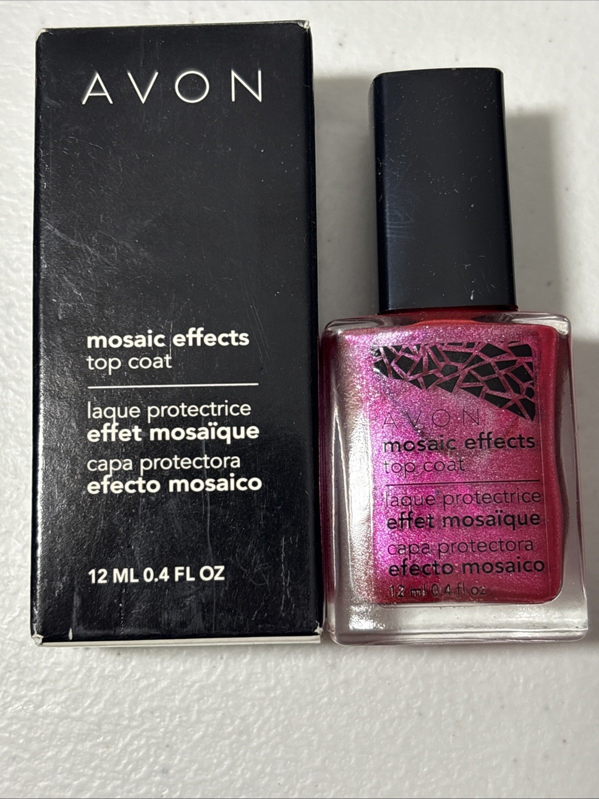 Avon Mosaic Effects Top Coat "Fiery Fuchsia” NEW