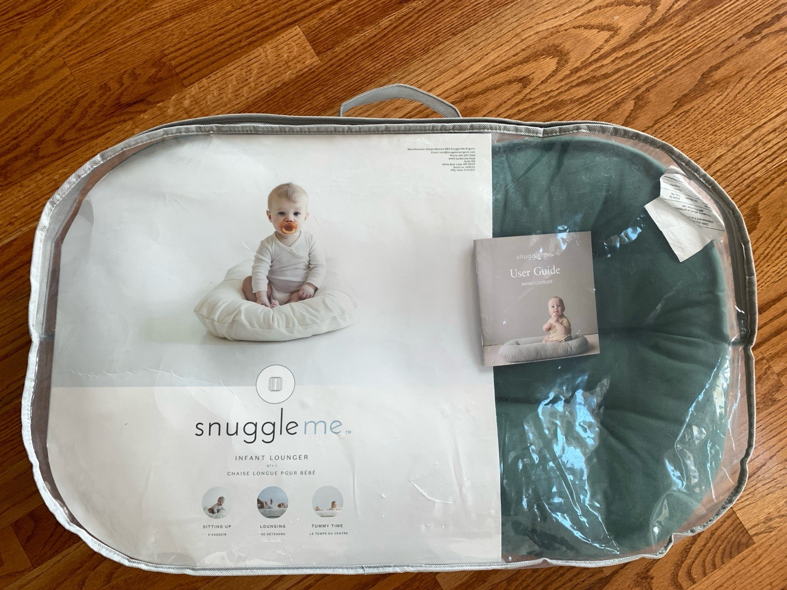 Snuggle Me Organic Infant Lounger Bare Moss  New Other Condition