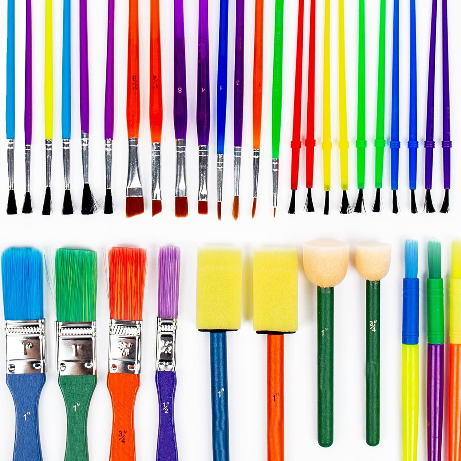 Paint Brushes -35 All Purpose Paint Brushes Value Pack – Includes 8 Different Ty
