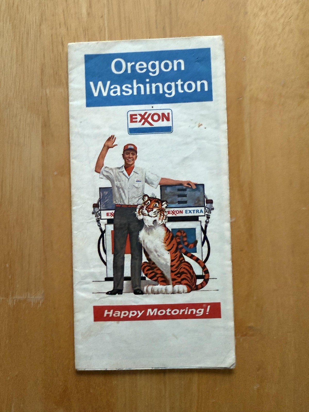 Vintage 1973 Exxon Oregon Washington Folding Road Map Happy Motoring Travel