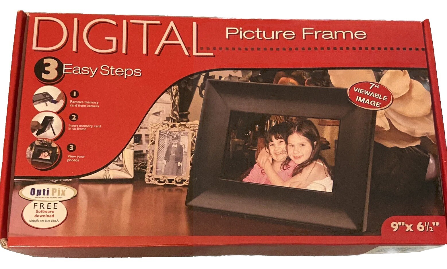 New Digital Photo Frame SP70BRS 7-Inch Opti Pix 9X6.5 NIB Smart Parts