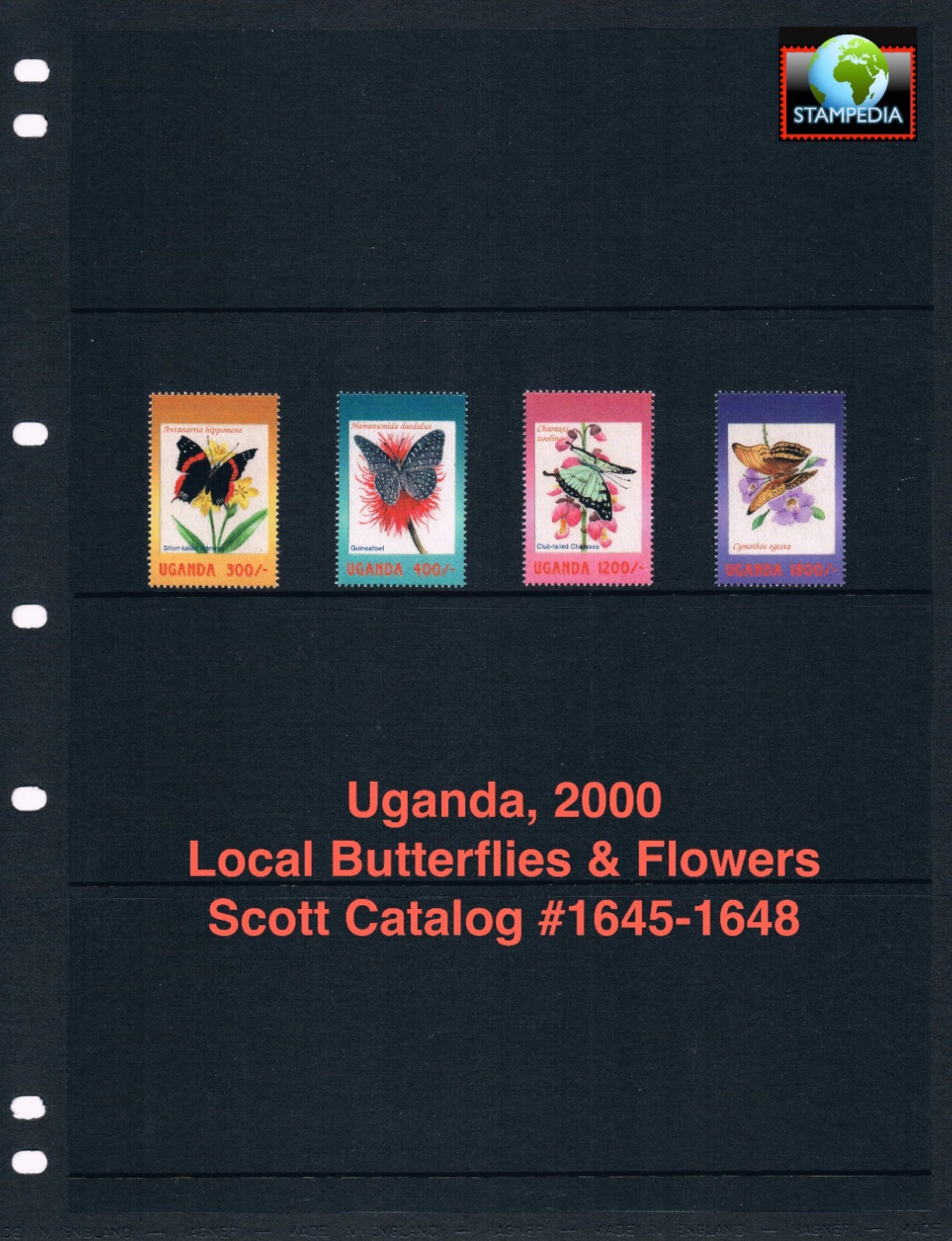 $7.75 Scott Value - 2000 UGANDA Butterflies African Wildlife CV MNH NH UMM